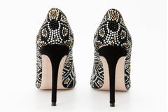 The Nampula Black Glitter Leather Pump Shoe Fine Craftsmanship