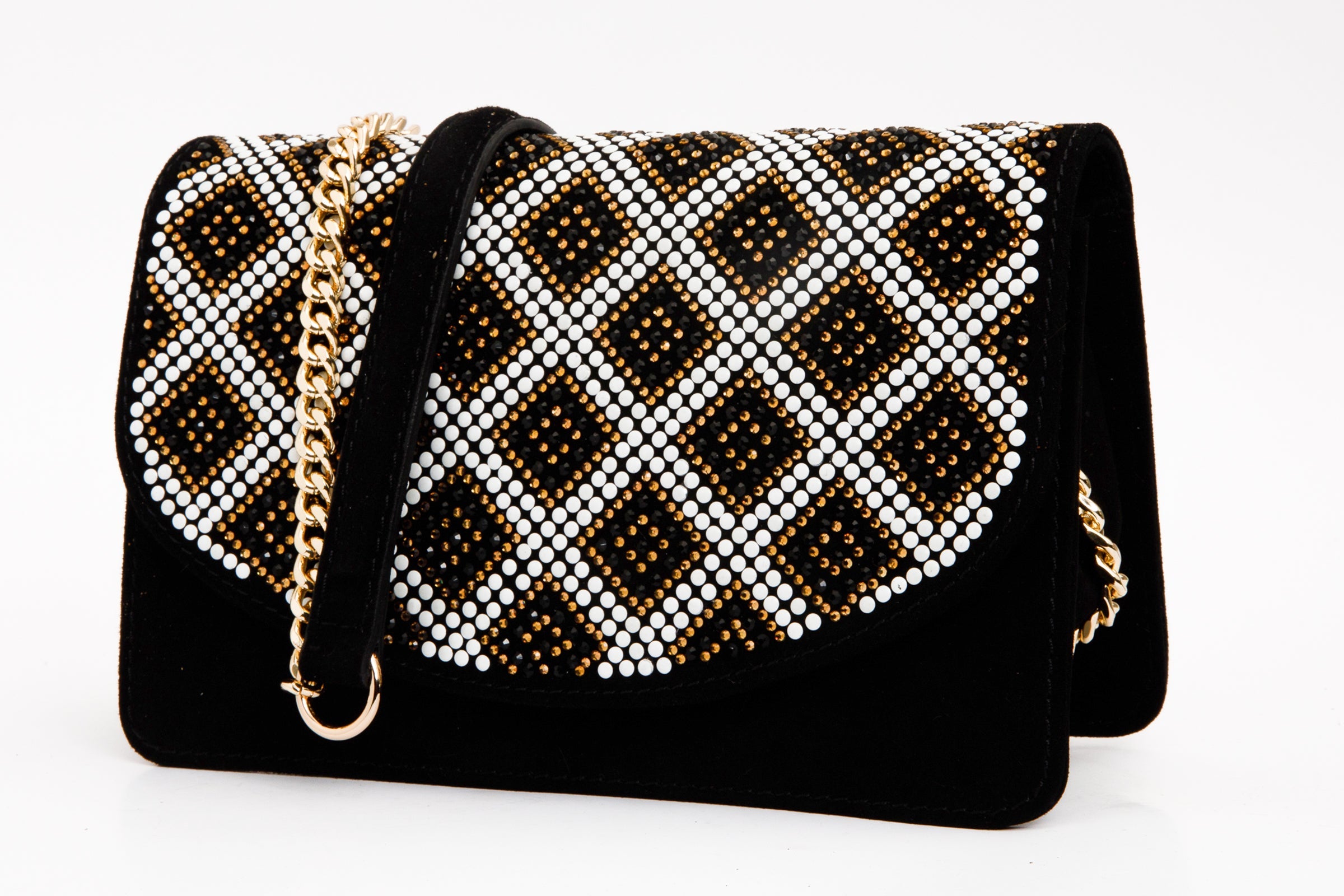 The Nampula Black Glitter Suede Leather Handbag Exclusive Style