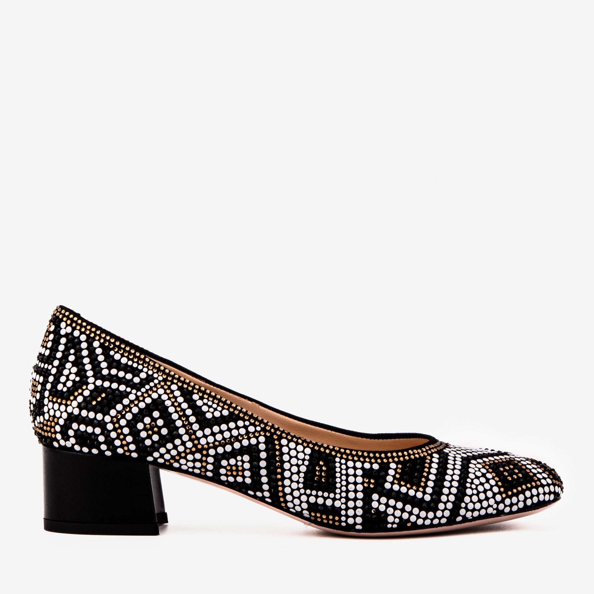 Nampula Crystal-Embellished Black Leather Pump All New