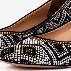 Nampula Crystal-Embellished Black Leather Pump All New