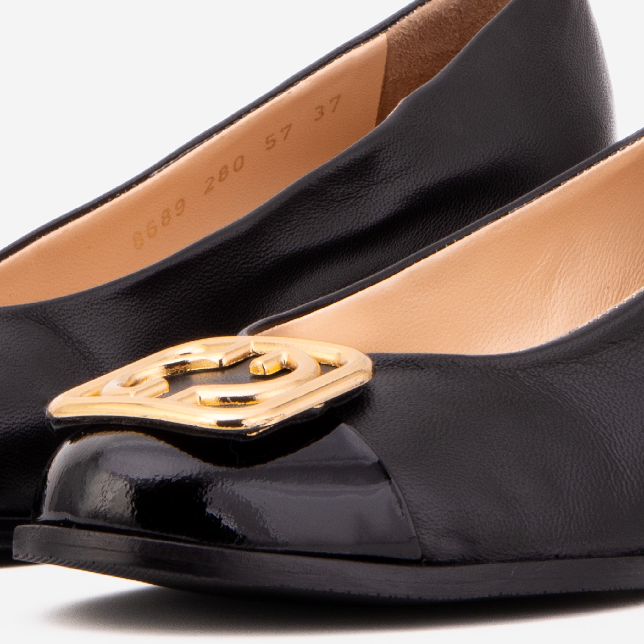 The Selene Black Leather Wedge Heel Shoe Exclusive Style