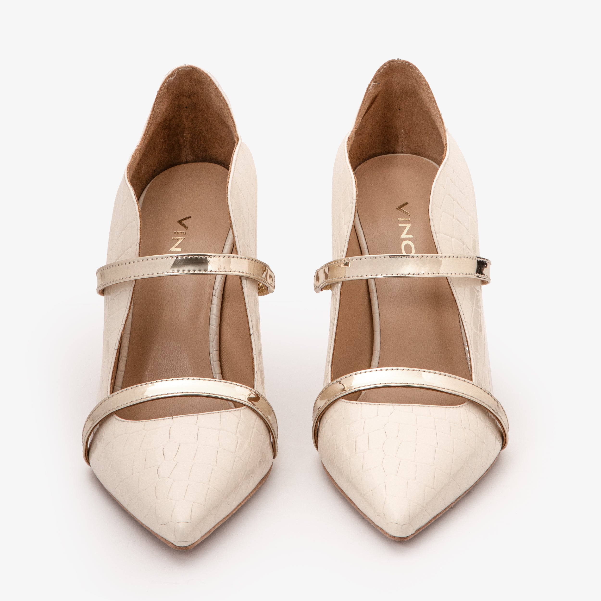 The Annapolis Cream Patent Leather Pump Shoe On Sale