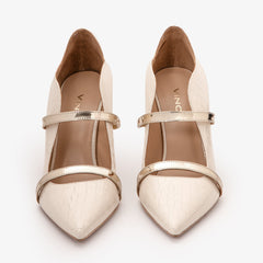 The Annapolis Cream Patent Leather Pump Shoe On Sale