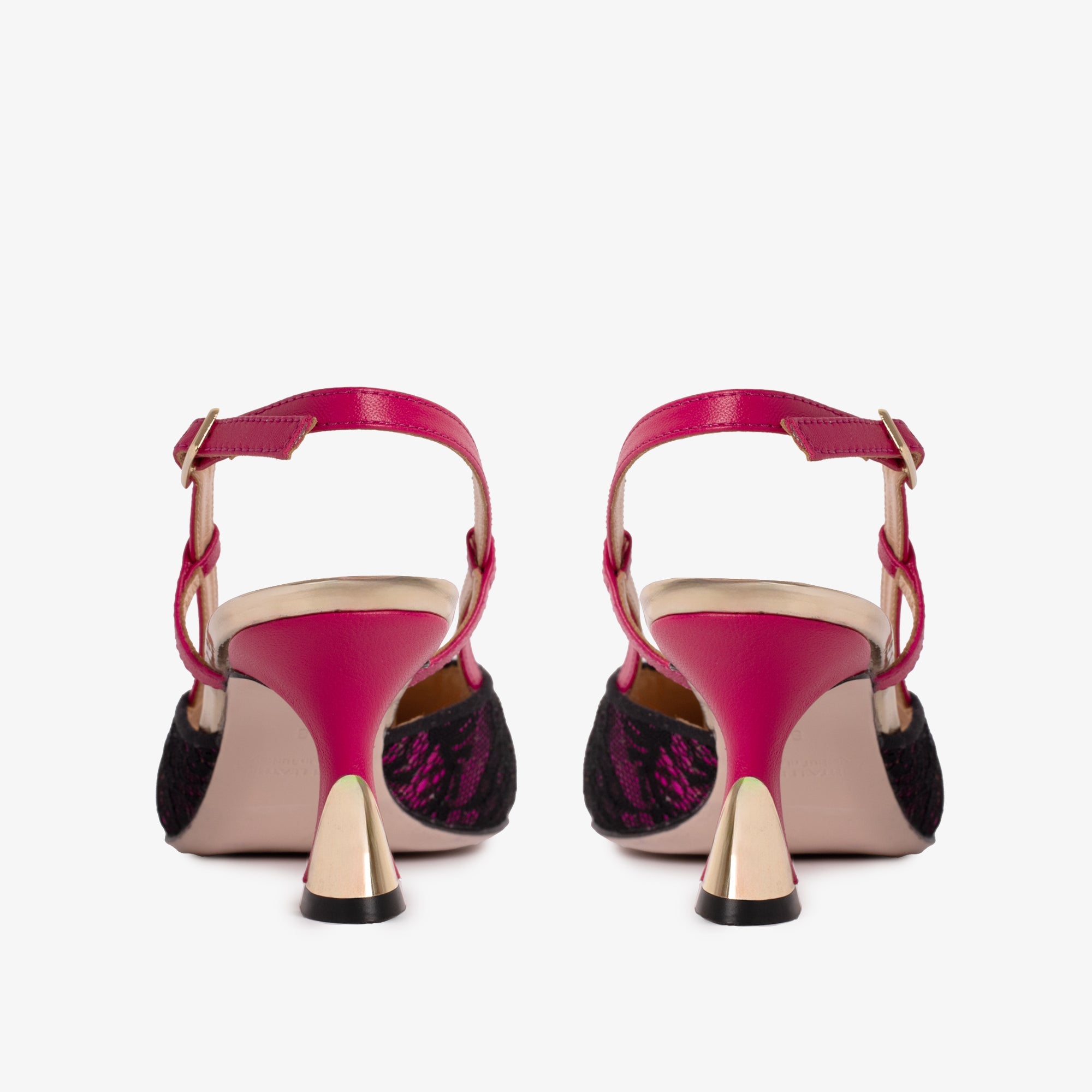 The Bali Fuchsia Leather Slingback Sandal For Sale