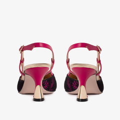 The Bali Fuchsia Leather Slingback Sandal For Sale