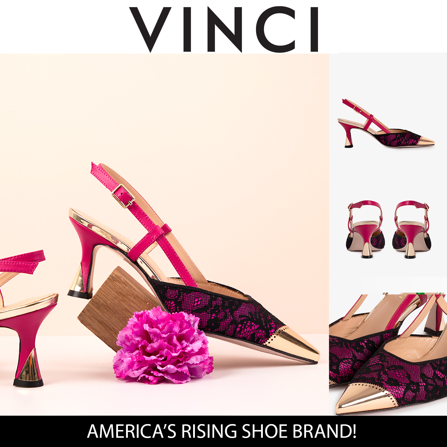 The Bali Fuchsia Leather Slingback Sandal For Sale