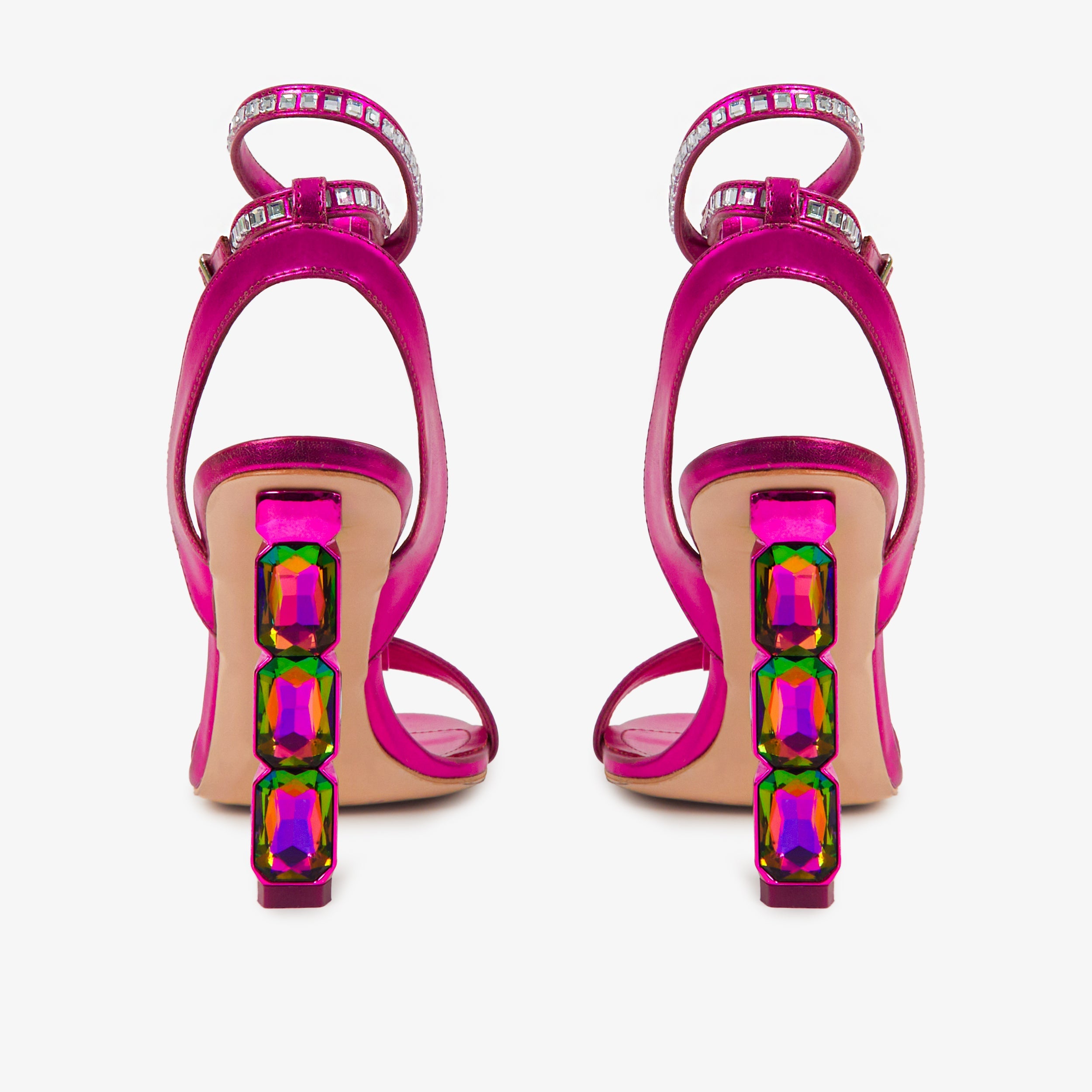 The Torola Fuchsia Stony Heel Leather Sandal Final Sale! All New