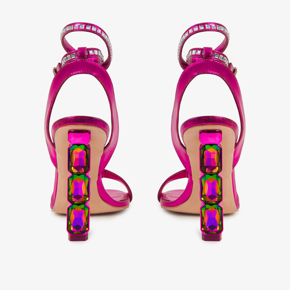The Torola Fuchsia Stony Heel Leather Sandal Final Sale! All New