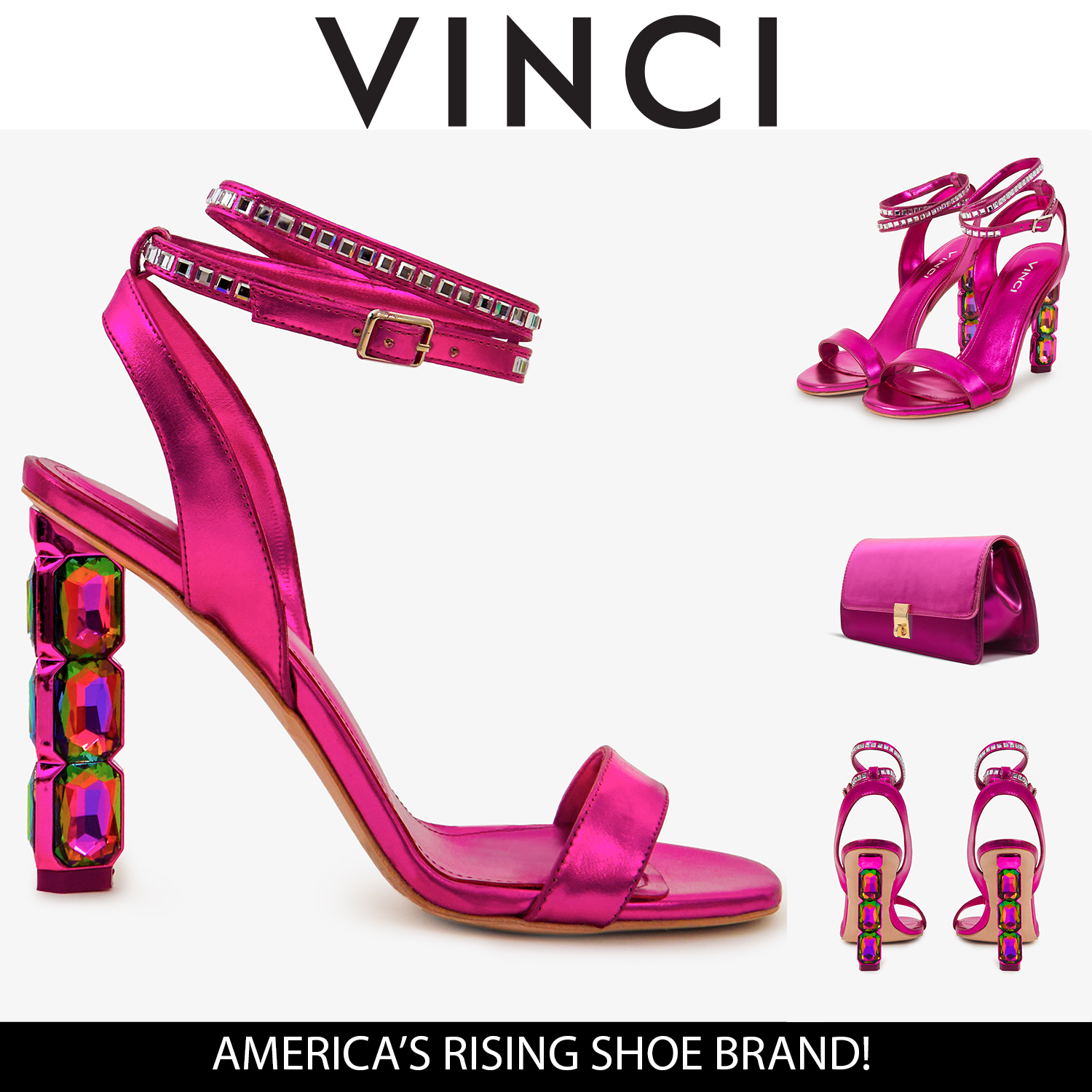 The Torola Fuchsia Stony Heel Leather Sandal Final Sale! All New