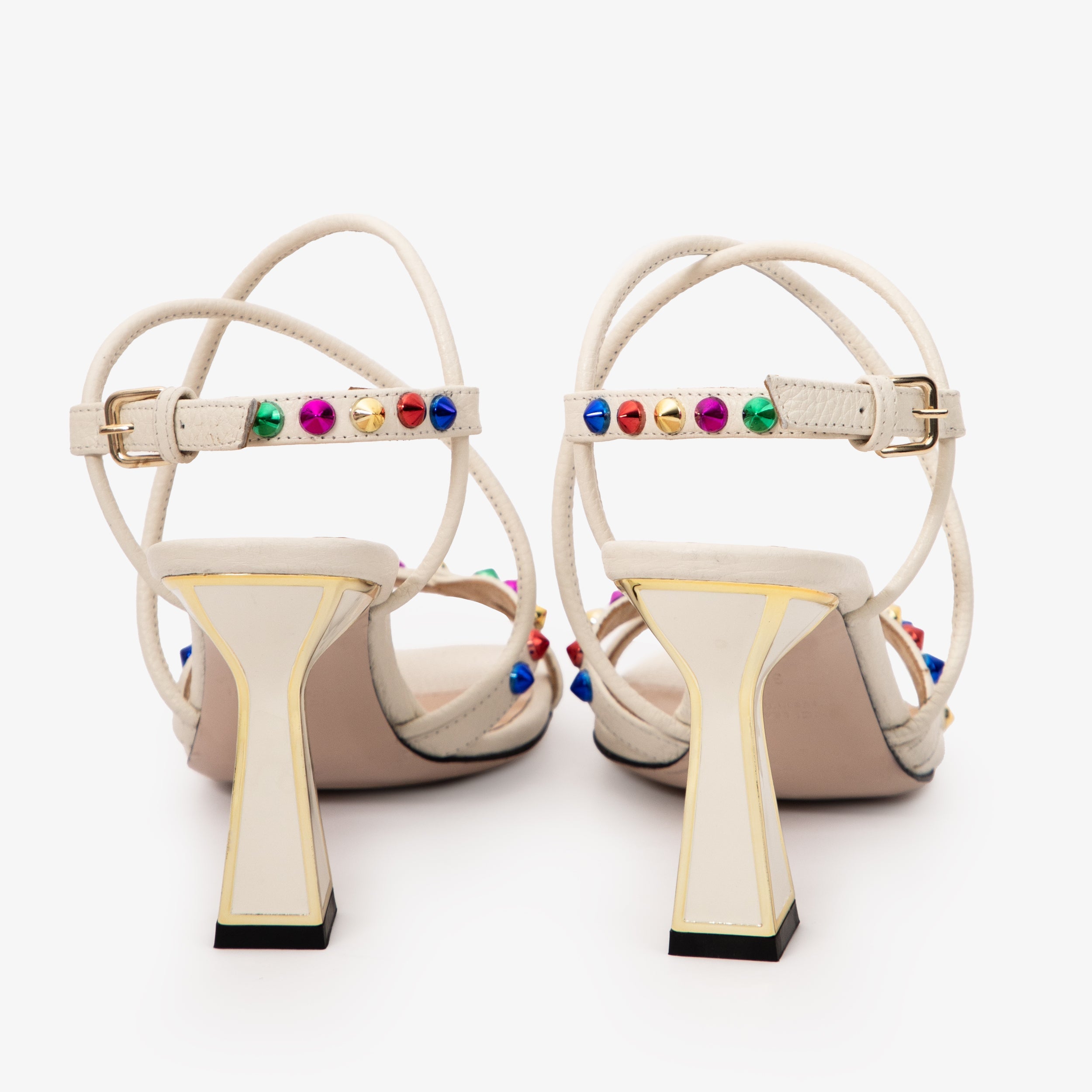 The Aurora Cream Leather Strappy Sandal Universal Fit