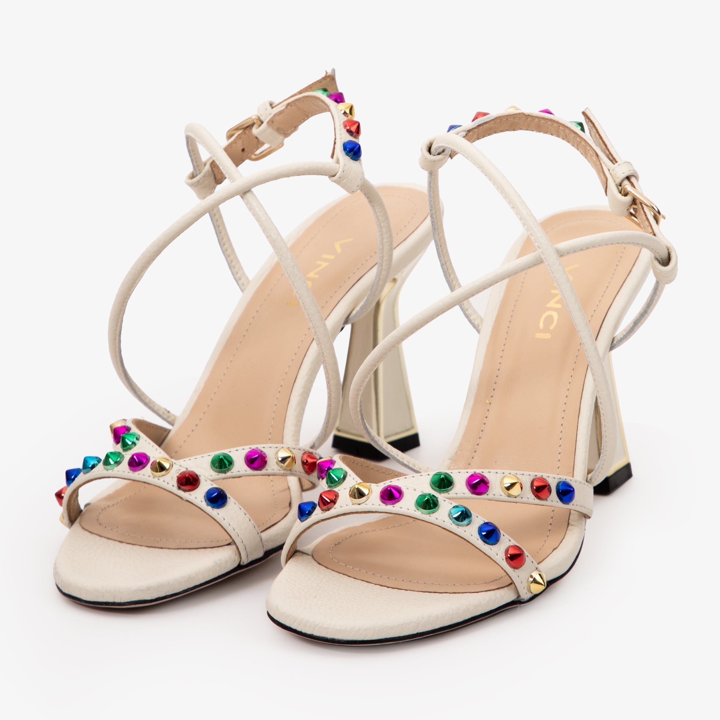 The Aurora Cream Leather Strappy Sandal Universal Fit