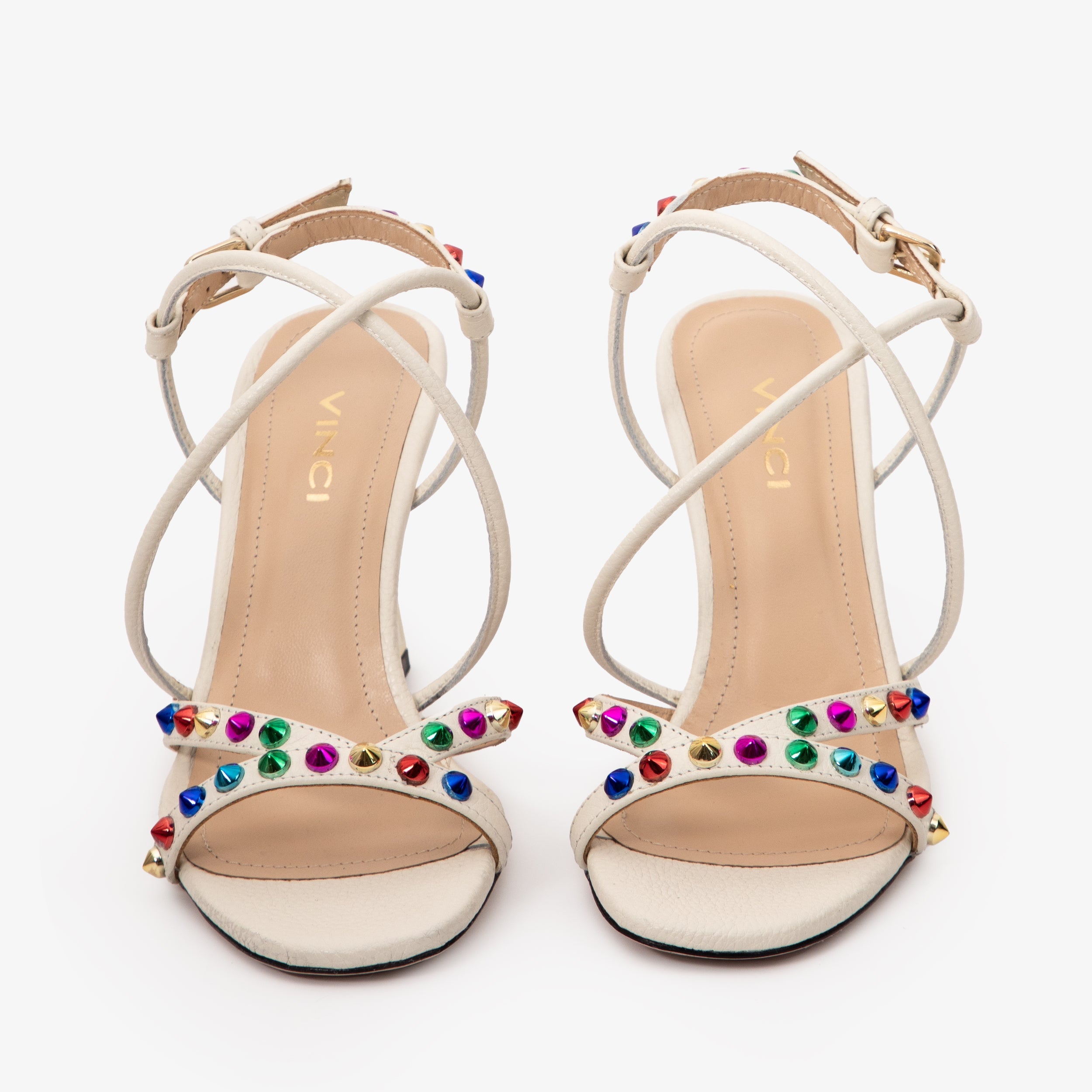 The Aurora Cream Leather Strappy Sandal Universal Fit