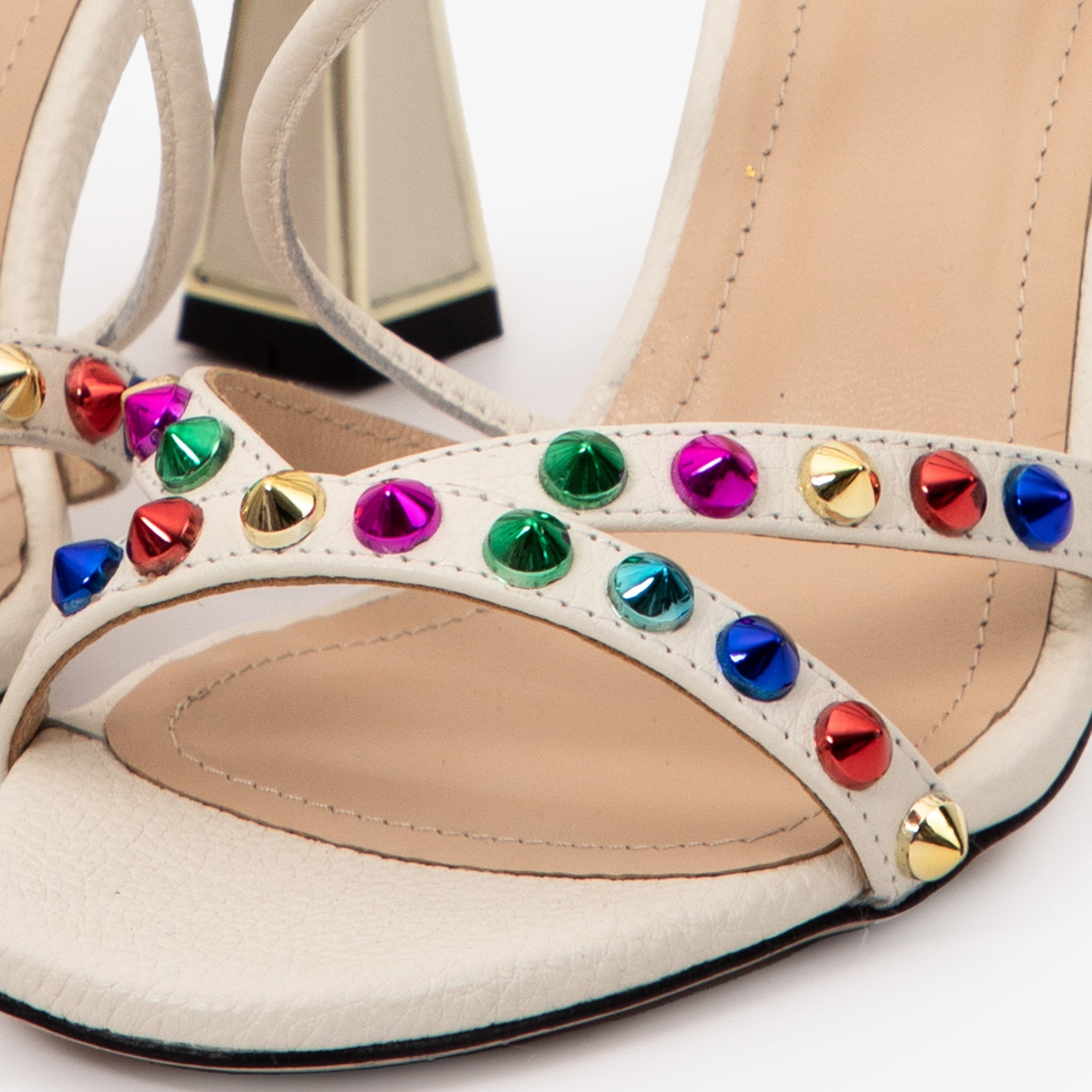 The Aurora Cream Leather Strappy Sandal Universal Fit