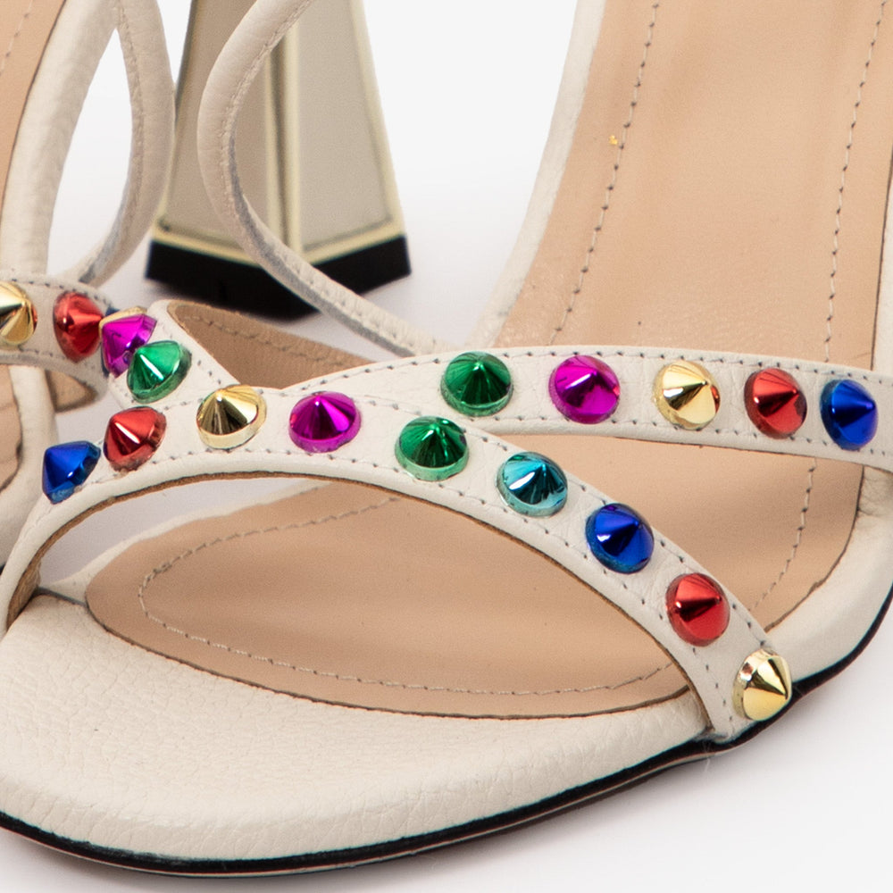 The Aurora Cream Leather Strappy Sandal Universal Fit