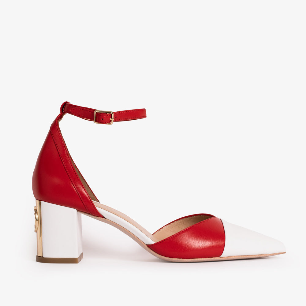 The Noella Red Leather Sandal Exclusive Style