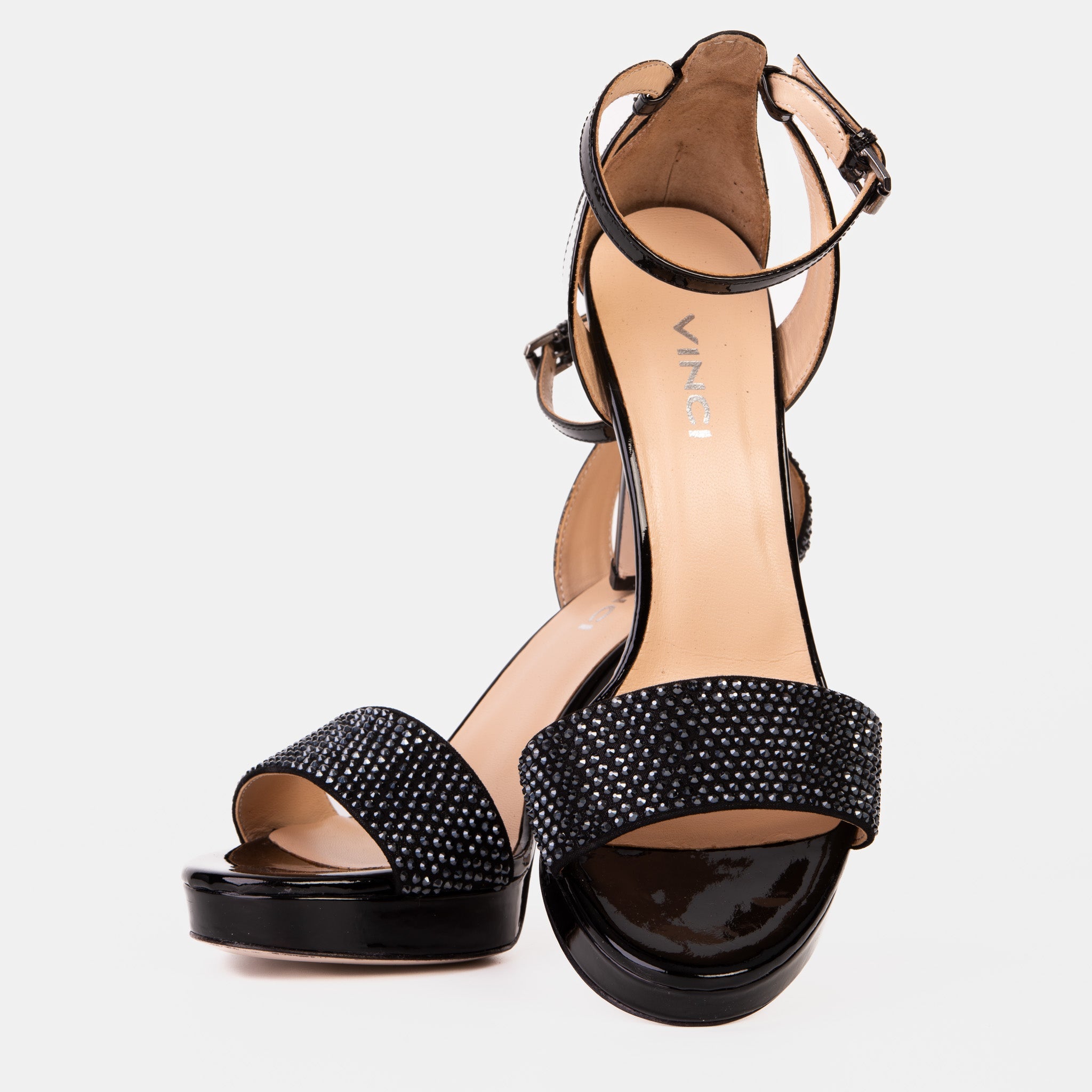 The Mars Platform Heel Black Leather Women's Sandal For Sale