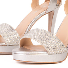 The Mars Platform Heel Silver Leather Women's Sandal All New