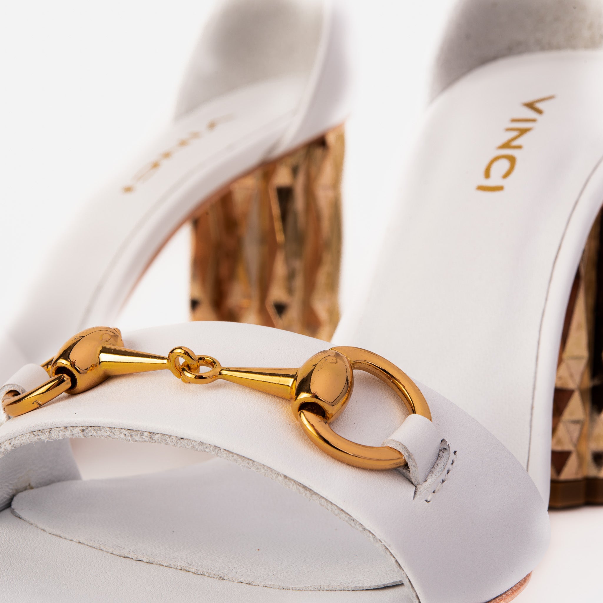 The Avlonya Block Heel White Leather Sandal Fine Craftsmanship