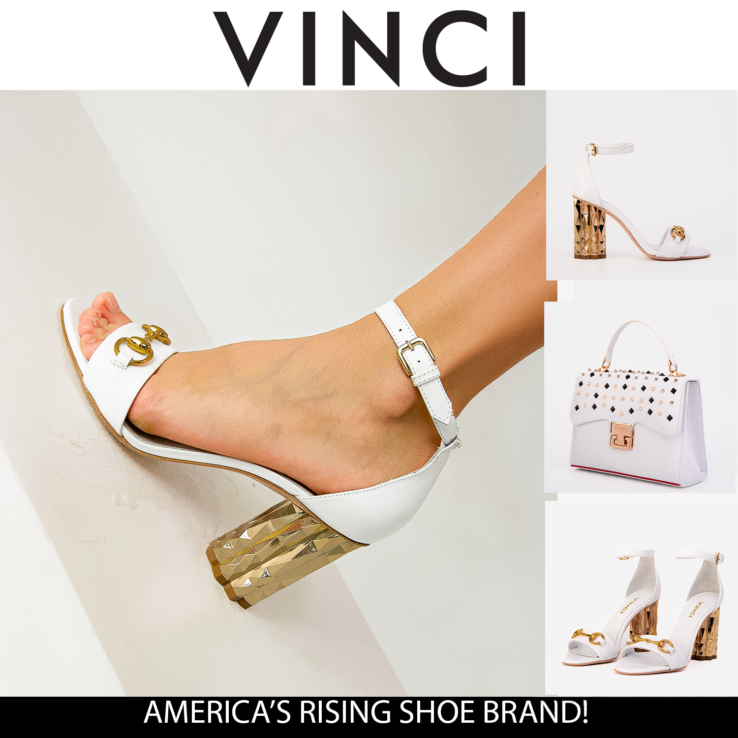 The Avlonya Block Heel White Leather Sandal Fine Craftsmanship