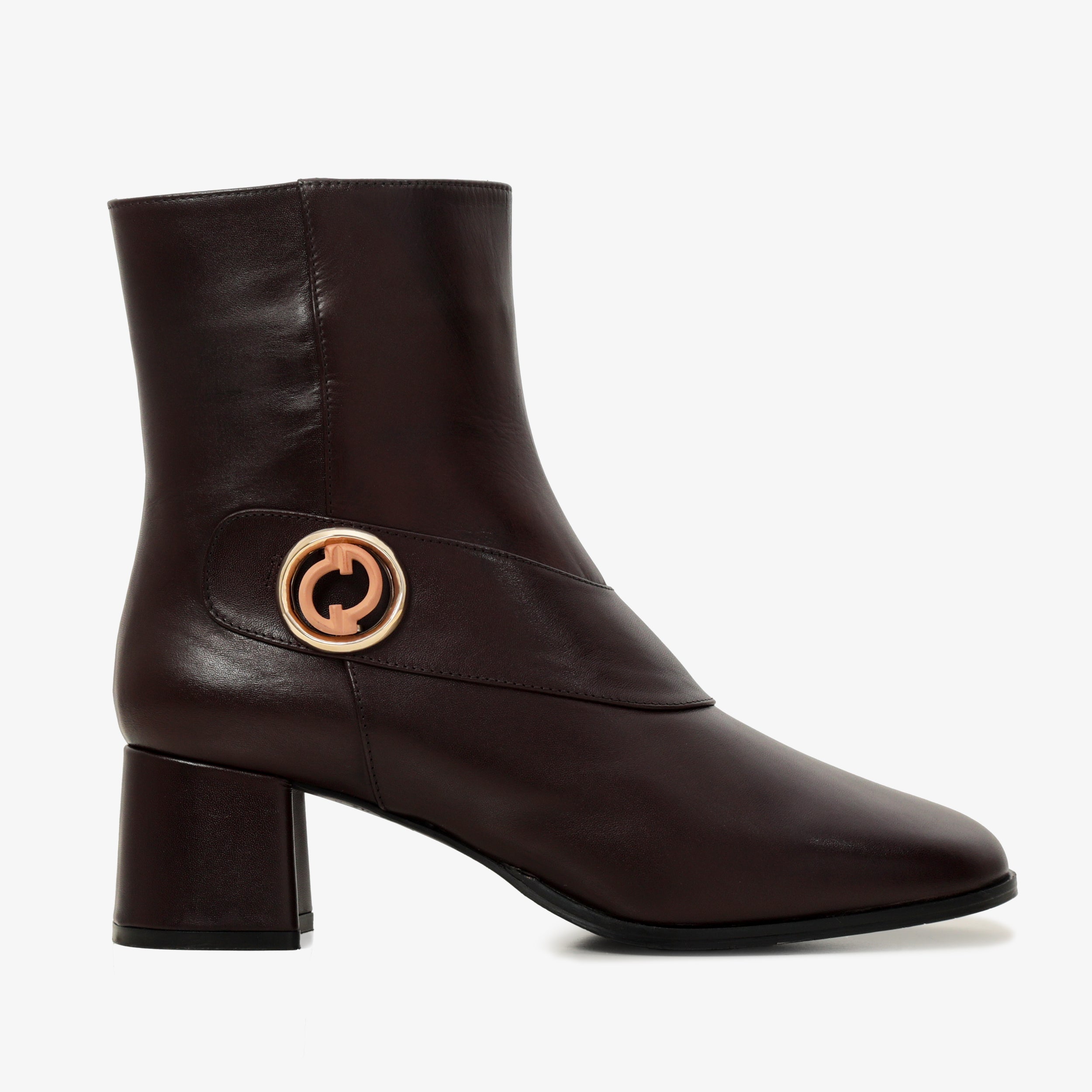 The Windsor Brown Leather Block Heel Boot Universal Fit
