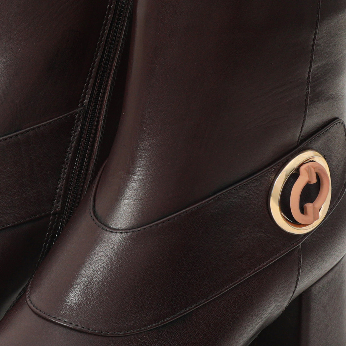 The Windsor Brown Leather Block Heel Boot Universal Fit