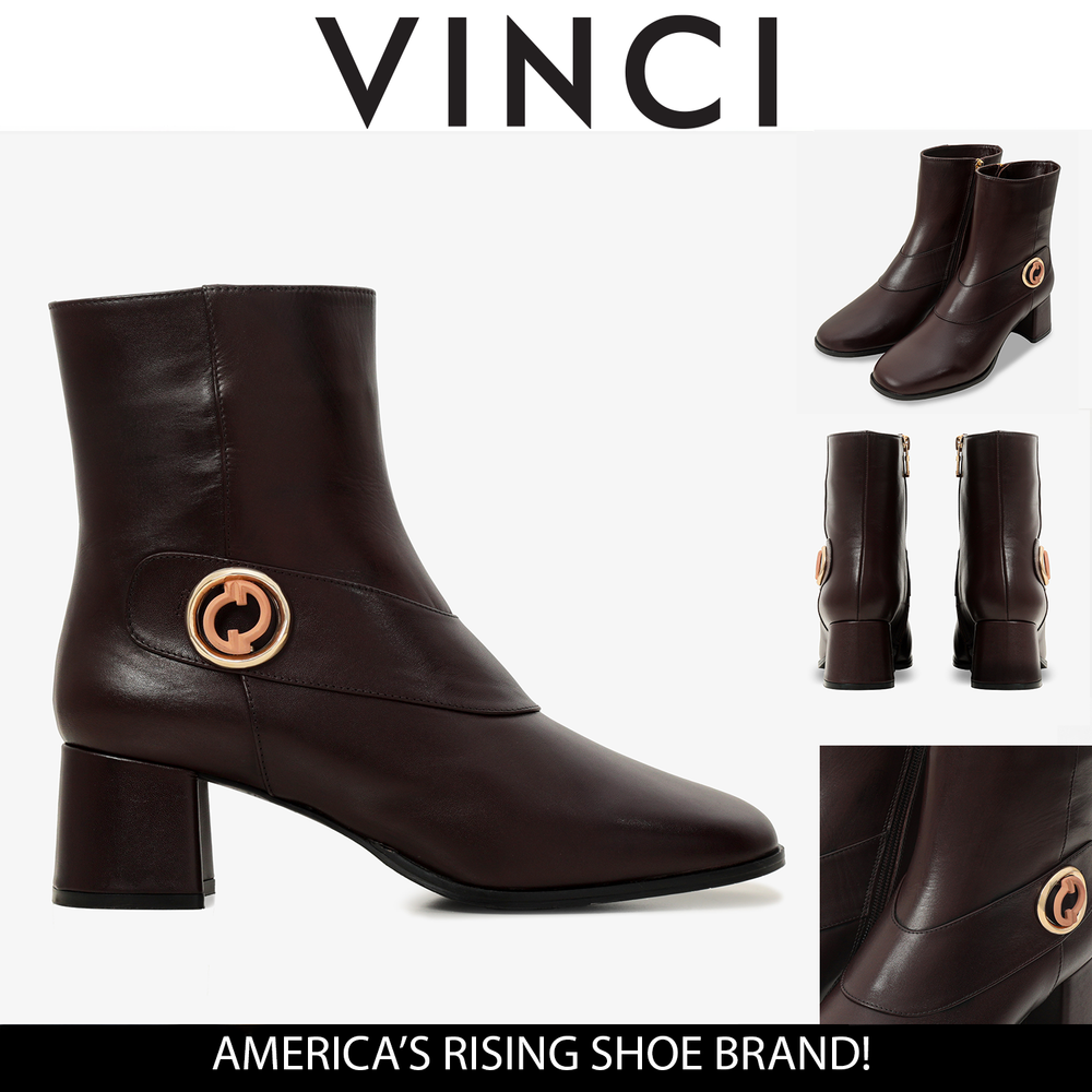The Windsor Brown Leather Block Heel Boot Universal Fit