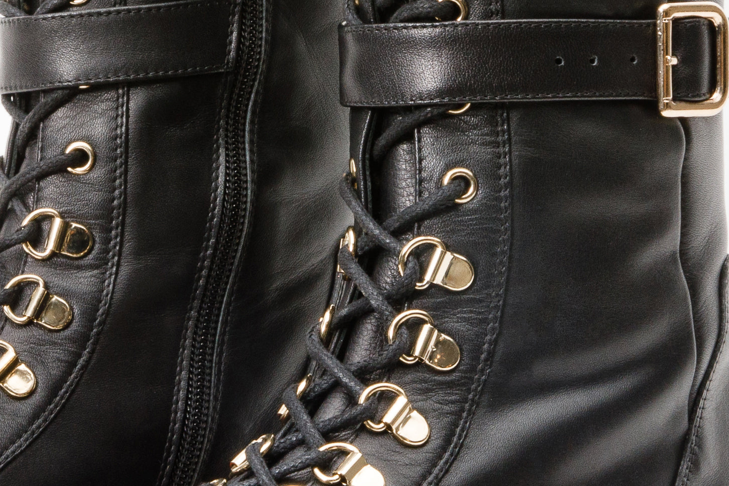 The Istinye Black Leather Knee High Lace-Up Boot Limited Edition On Sale