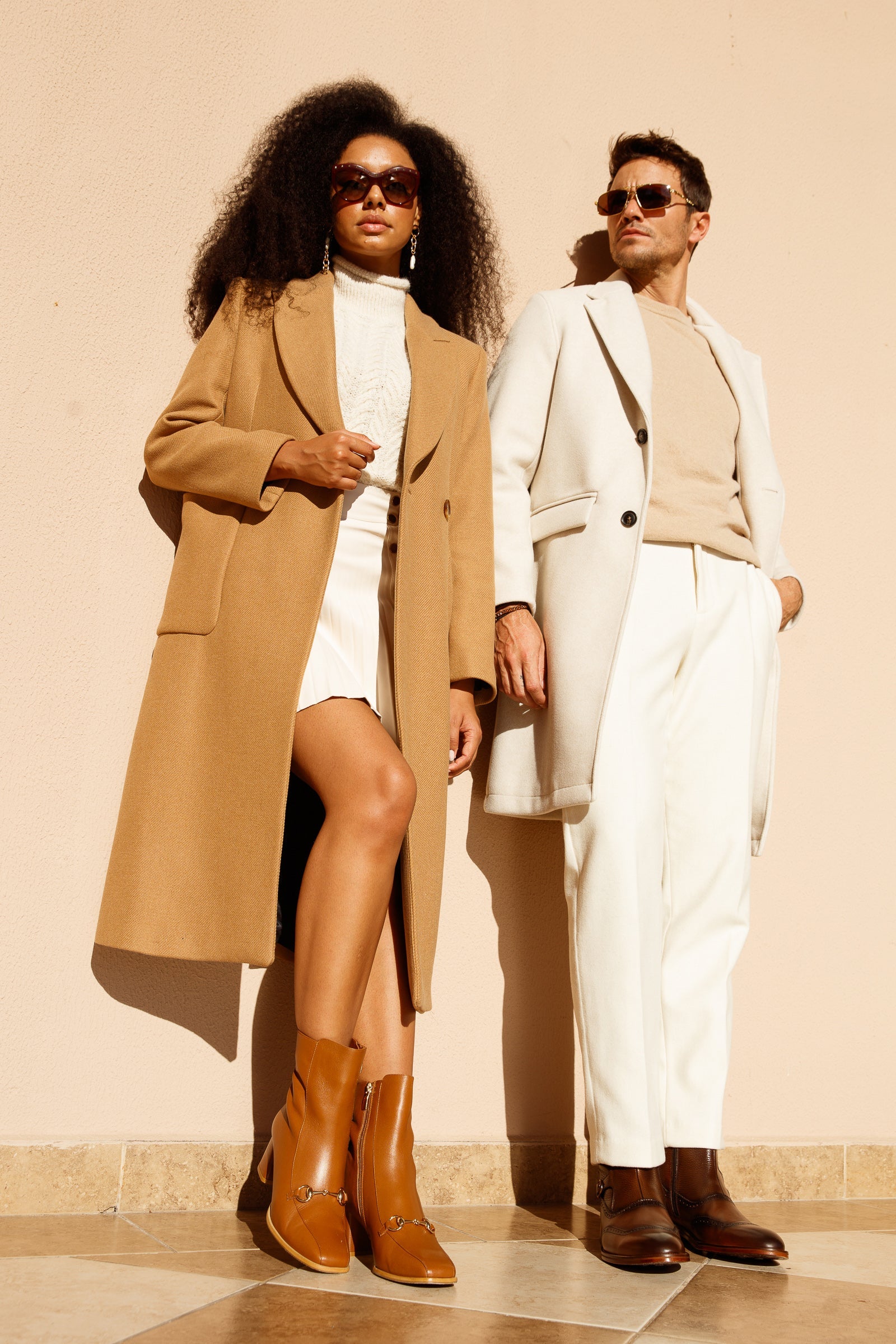 The Bukres Tan Leather Block Heel Mid Calf Boot For Sale