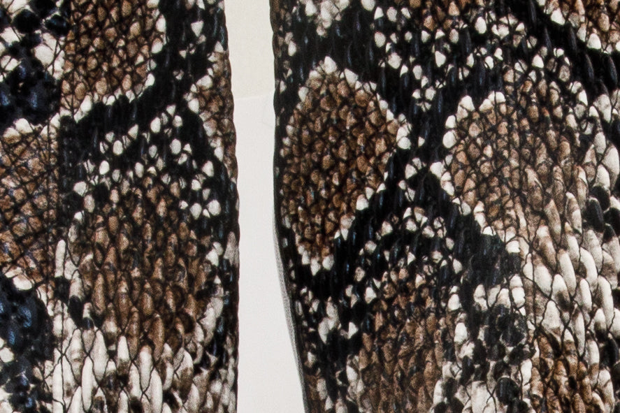 The Moengo Black Leather Leopard Knee High Boot Fine Craftsmanship