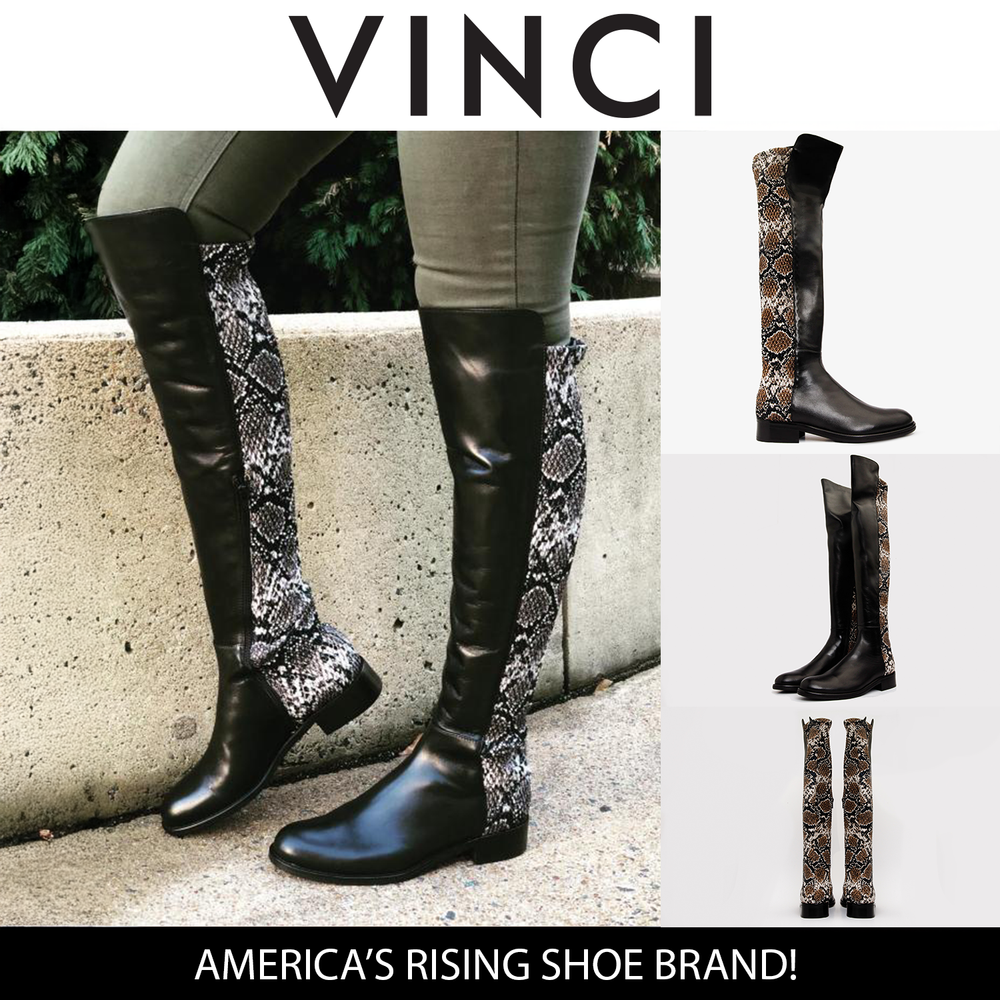 The Moengo Black Leather Leopard Knee High Boot Fine Craftsmanship