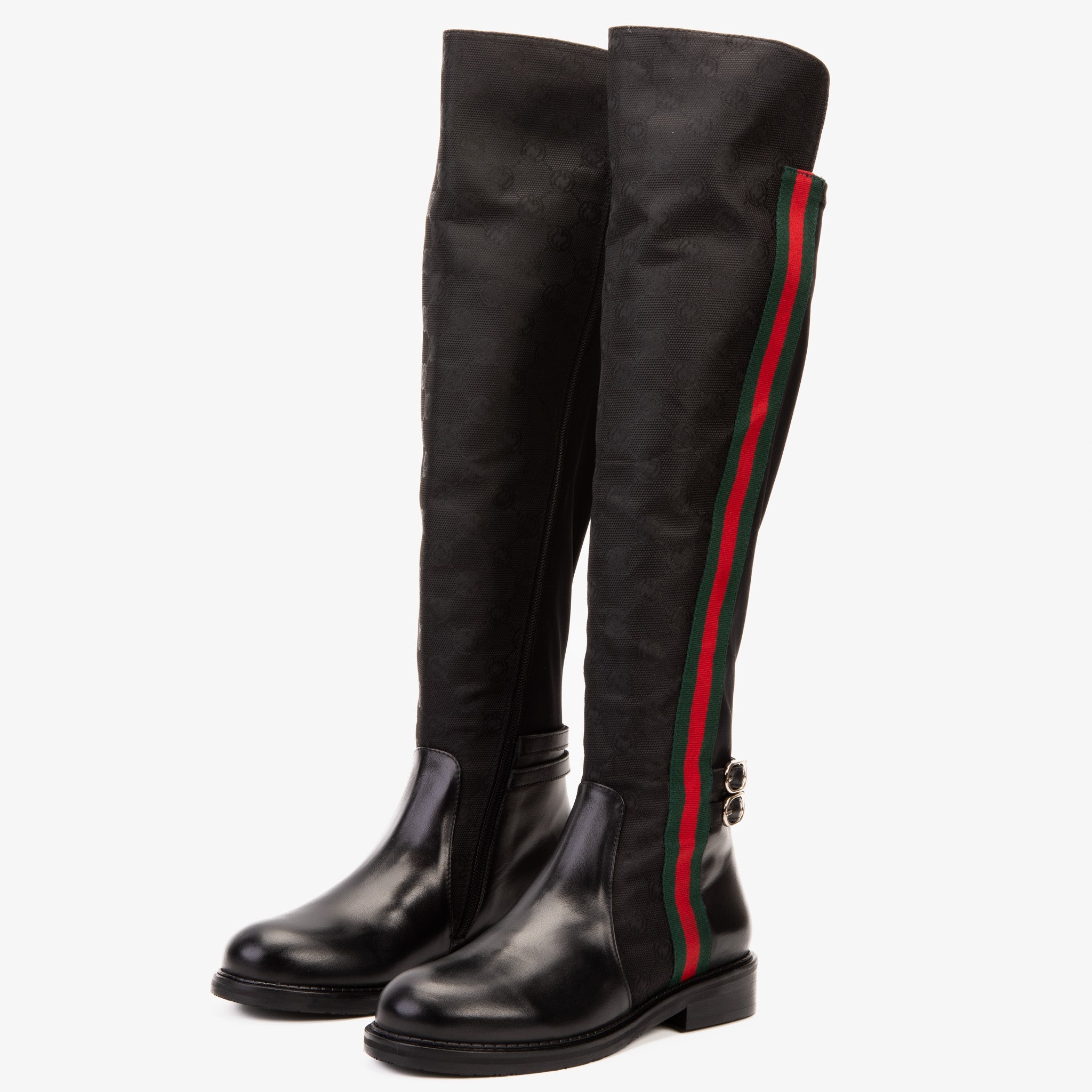 The Gallant Black Leather Knee-High Boot Exclusive Style