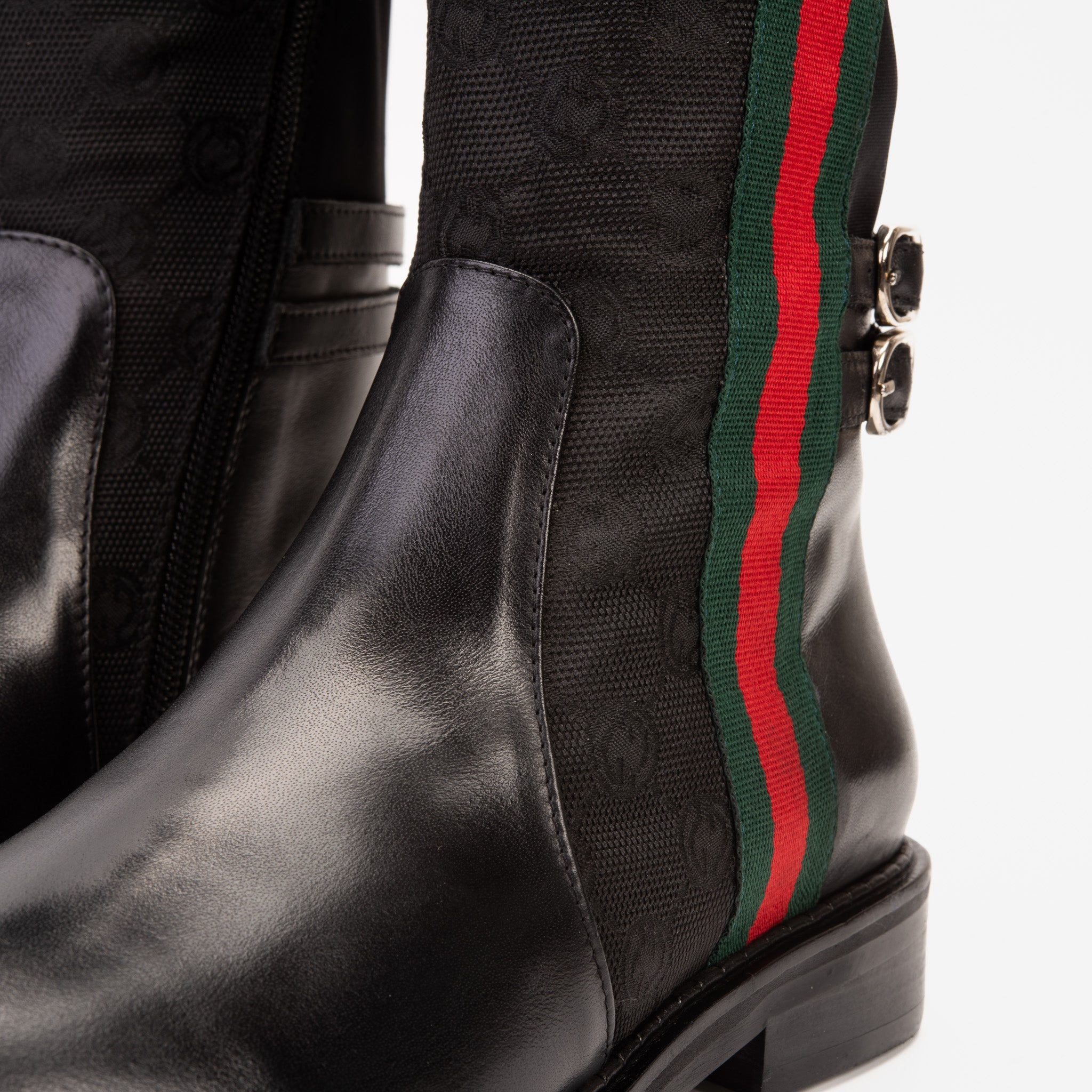 The Gallant Black Leather Knee-High Boot Exclusive Style