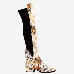 The Perugia Leather Pointy Toe Knee High Boot For Sale