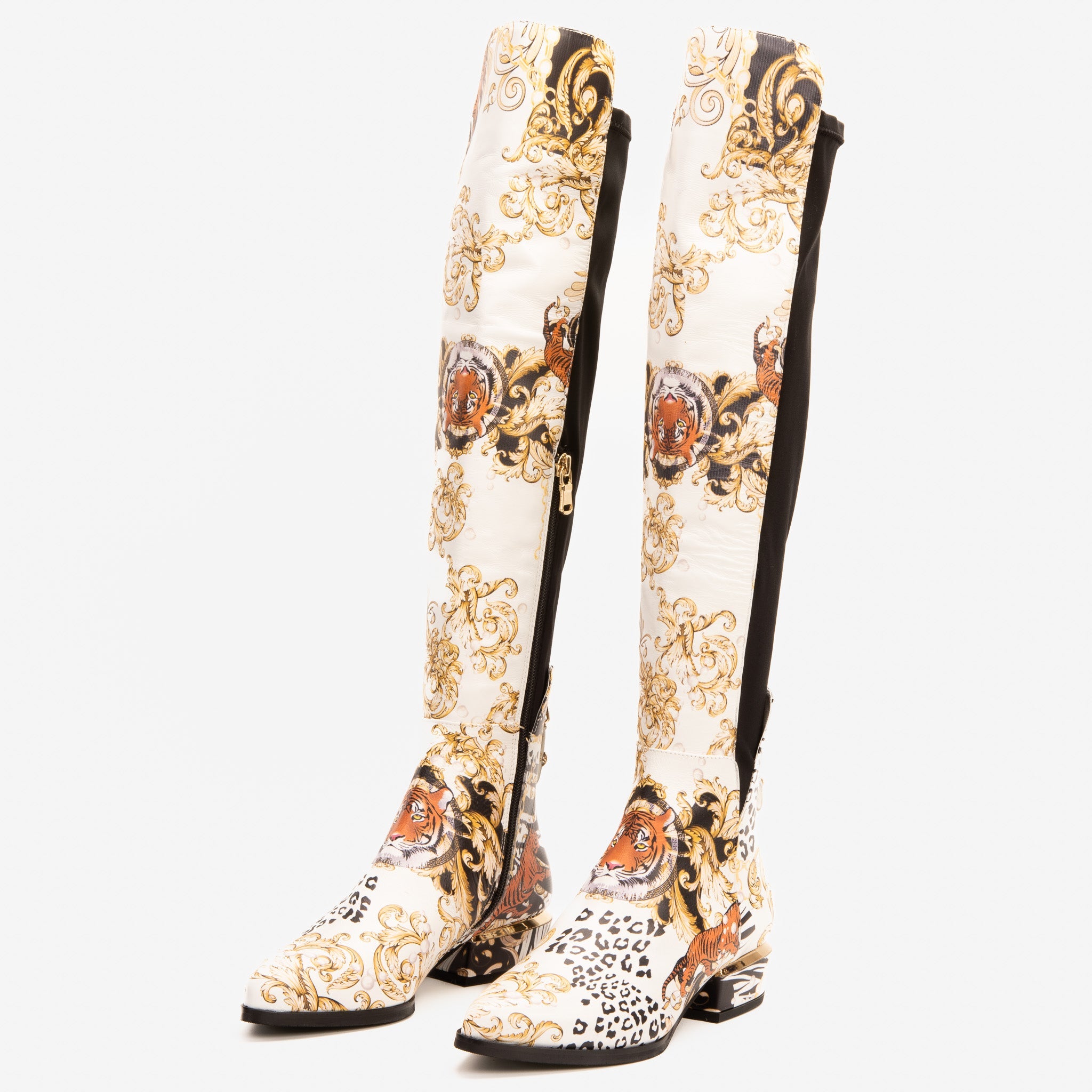 The Perugia Leather Pointy Toe Knee High Boot For Sale