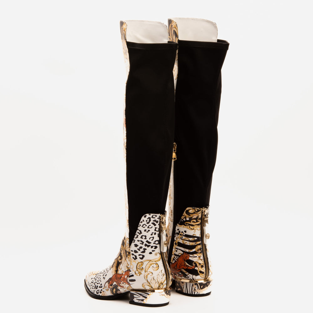 The Perugia Leather Pointy Toe Knee High Boot For Sale