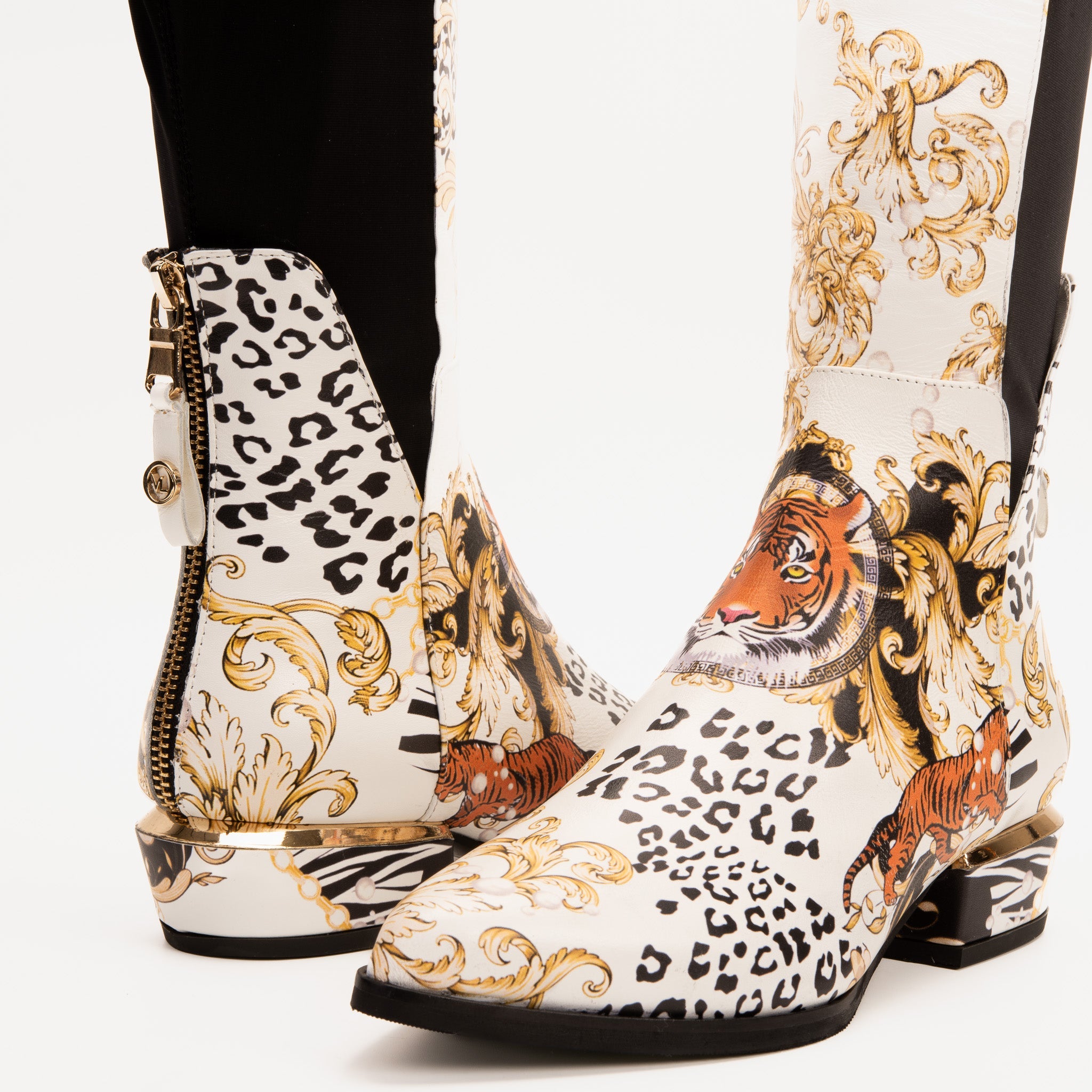 The Perugia Leather Pointy Toe Knee High Boot For Sale
