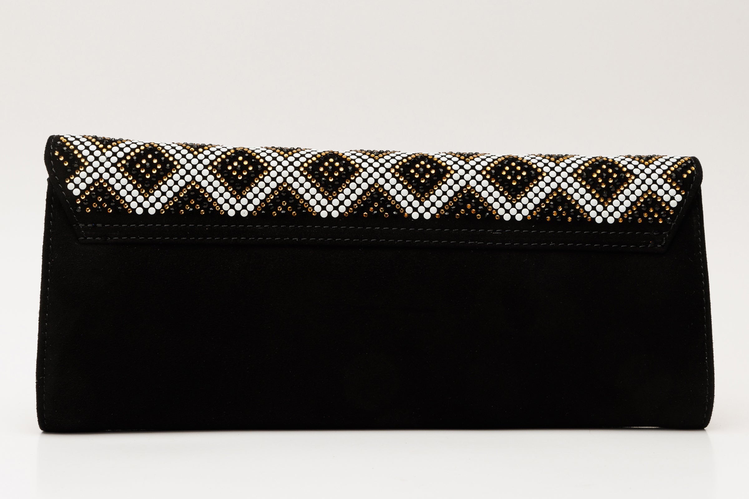 The Nampula Black Glitter Suede Leather Clutch Universal Fit
