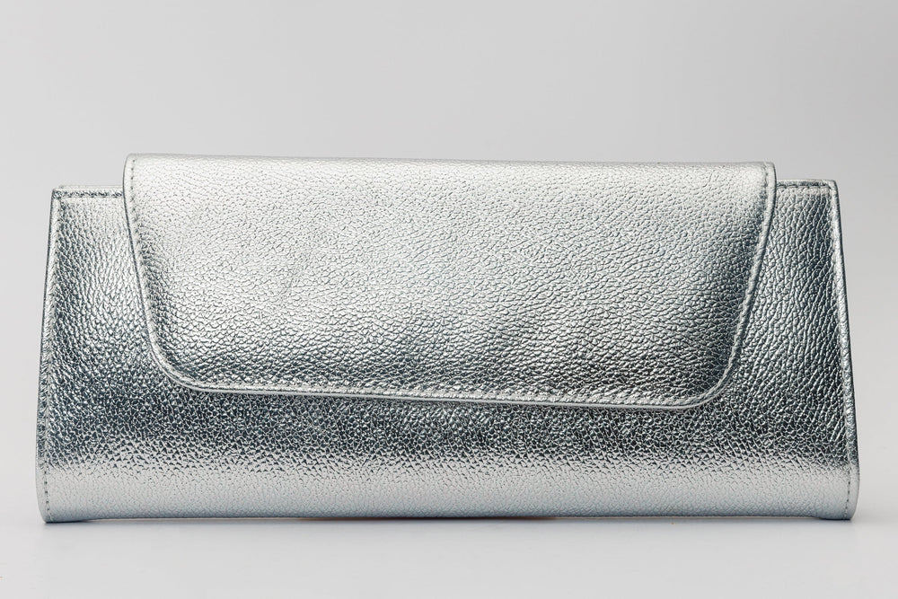 The Ege Silver Leather Clutch Fine Craftsmanship