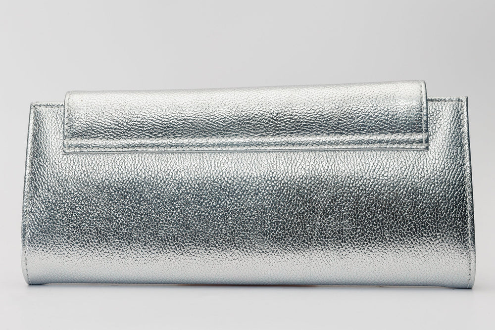 The Ege Silver Leather Clutch Fine Craftsmanship