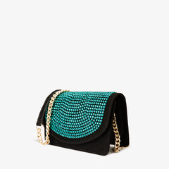 The Ailano Black Leather Glitter Handbag Exclusive Style
