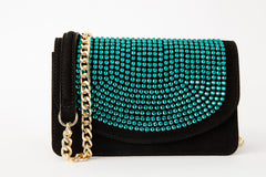 The Ailano Black Leather Glitter Handbag Exclusive Style