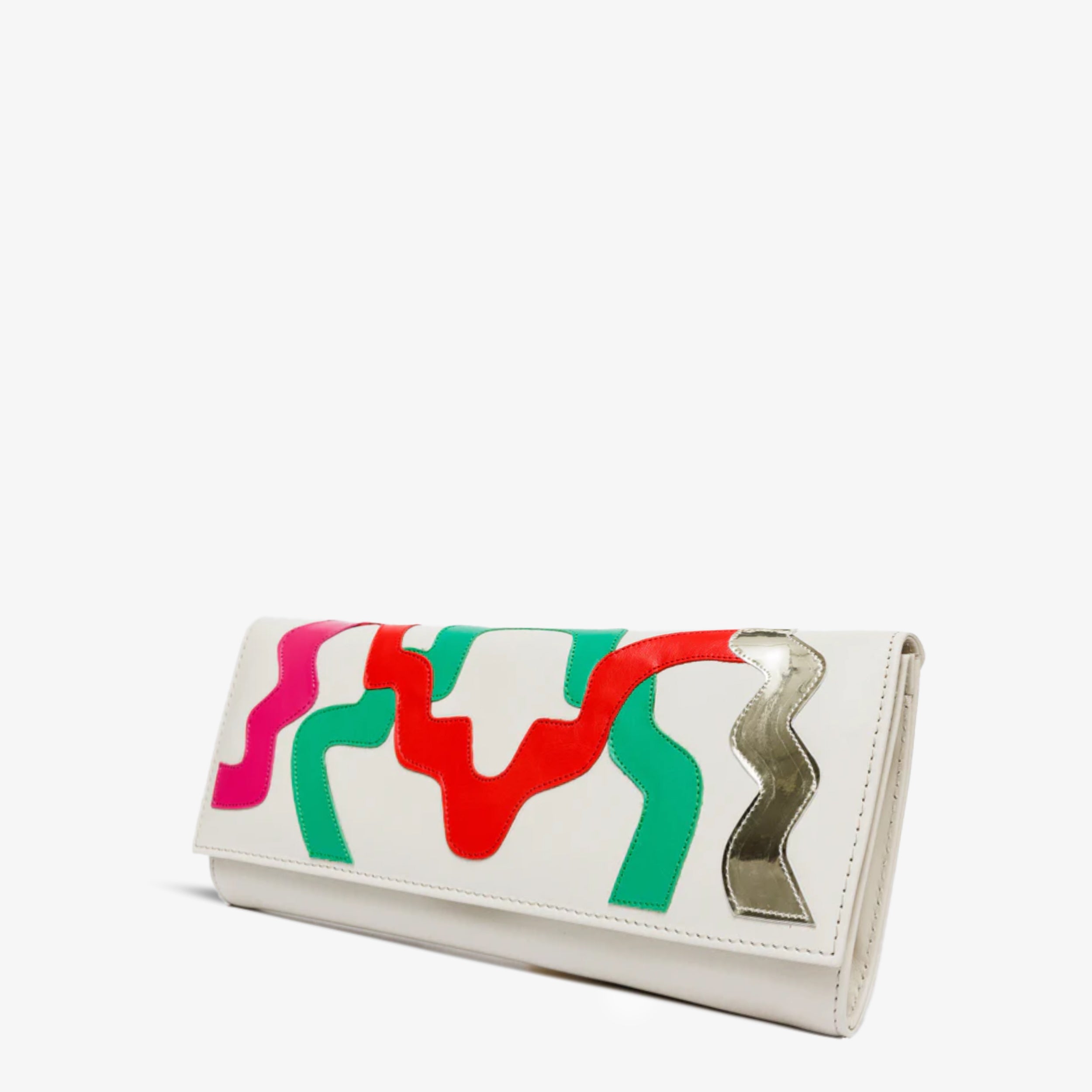 The Tario Cream Leather Clutch On Sale