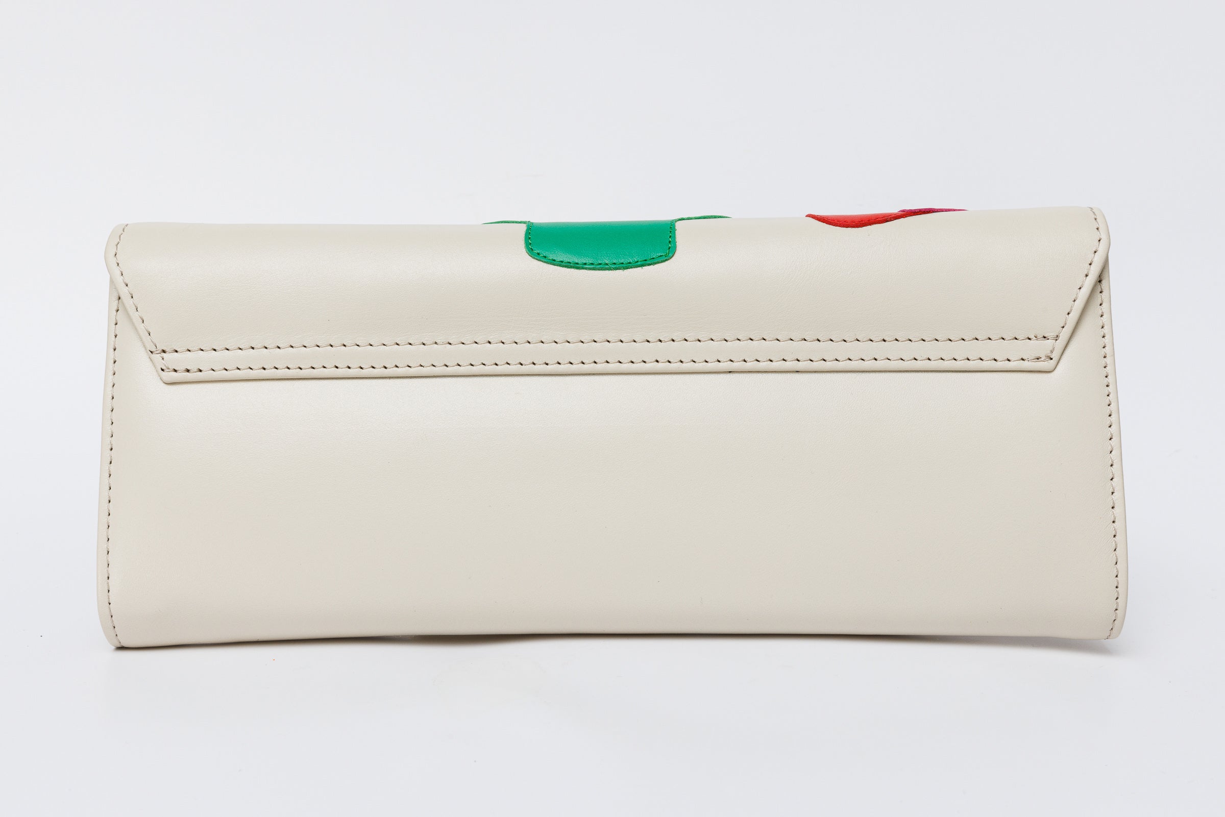 The Tario Cream Leather Clutch On Sale