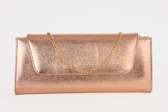 The Ege Rose Gold Leather Clutch For Sale