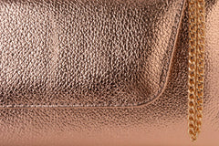 The Ege Rose Gold Leather Clutch For Sale