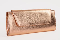 The Ege Rose Gold Leather Clutch For Sale