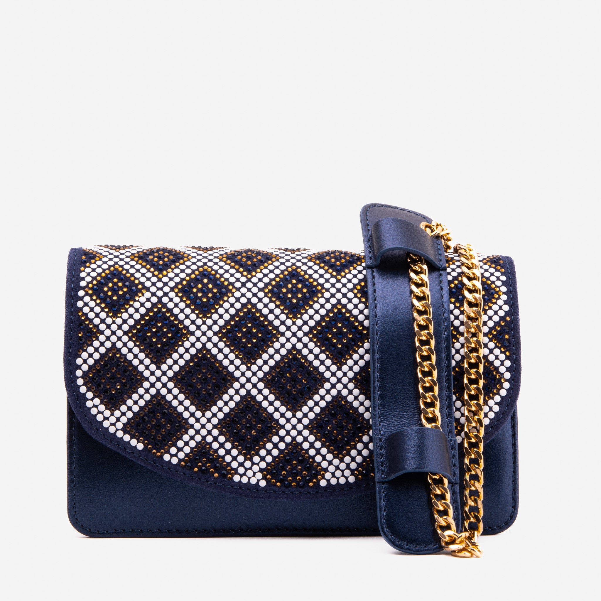 The Nampula Navy Blue Glitter Leather Handbag All New