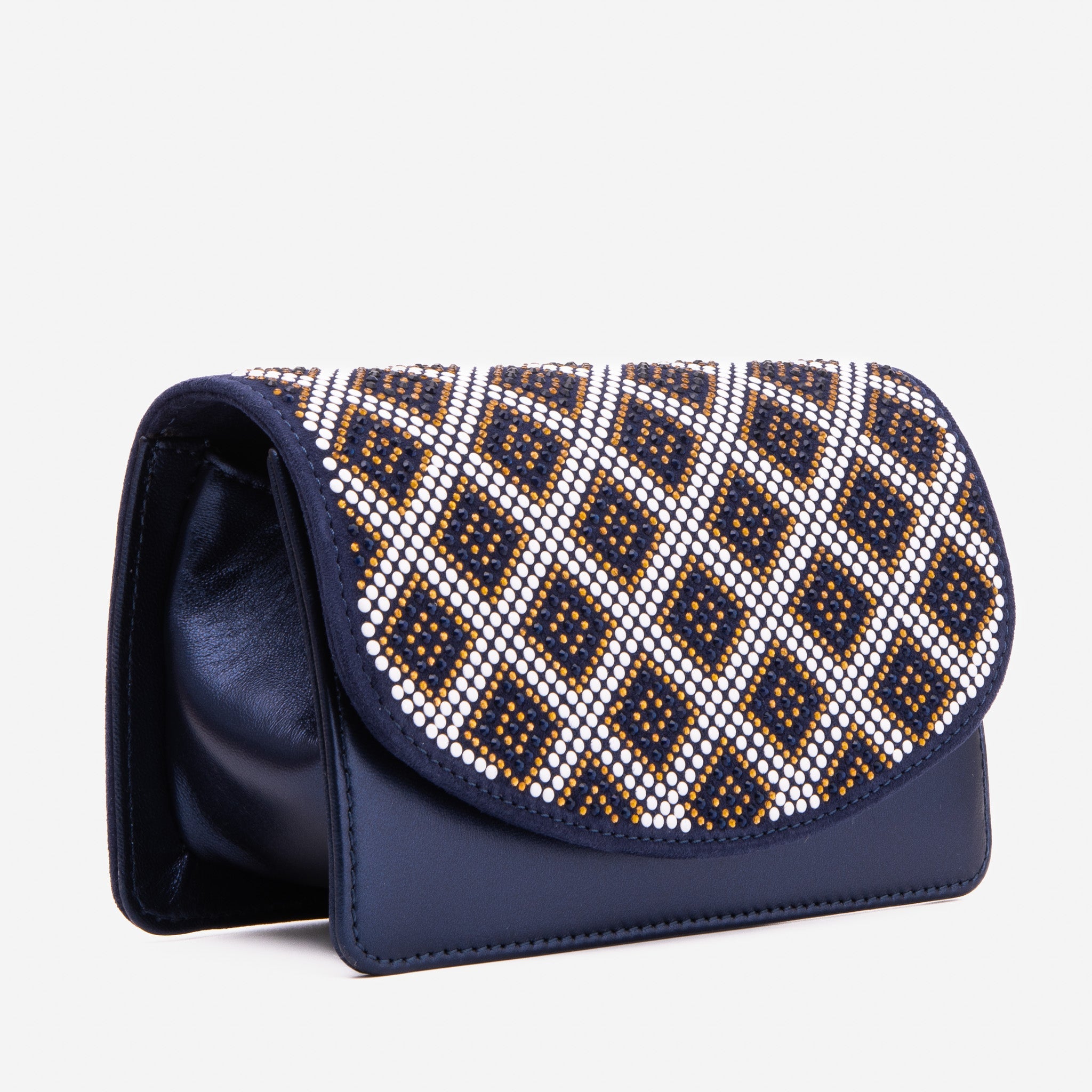 The Nampula Navy Blue Glitter Leather Handbag All New