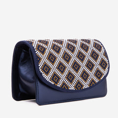 The Nampula Navy Blue Glitter Leather Handbag All New