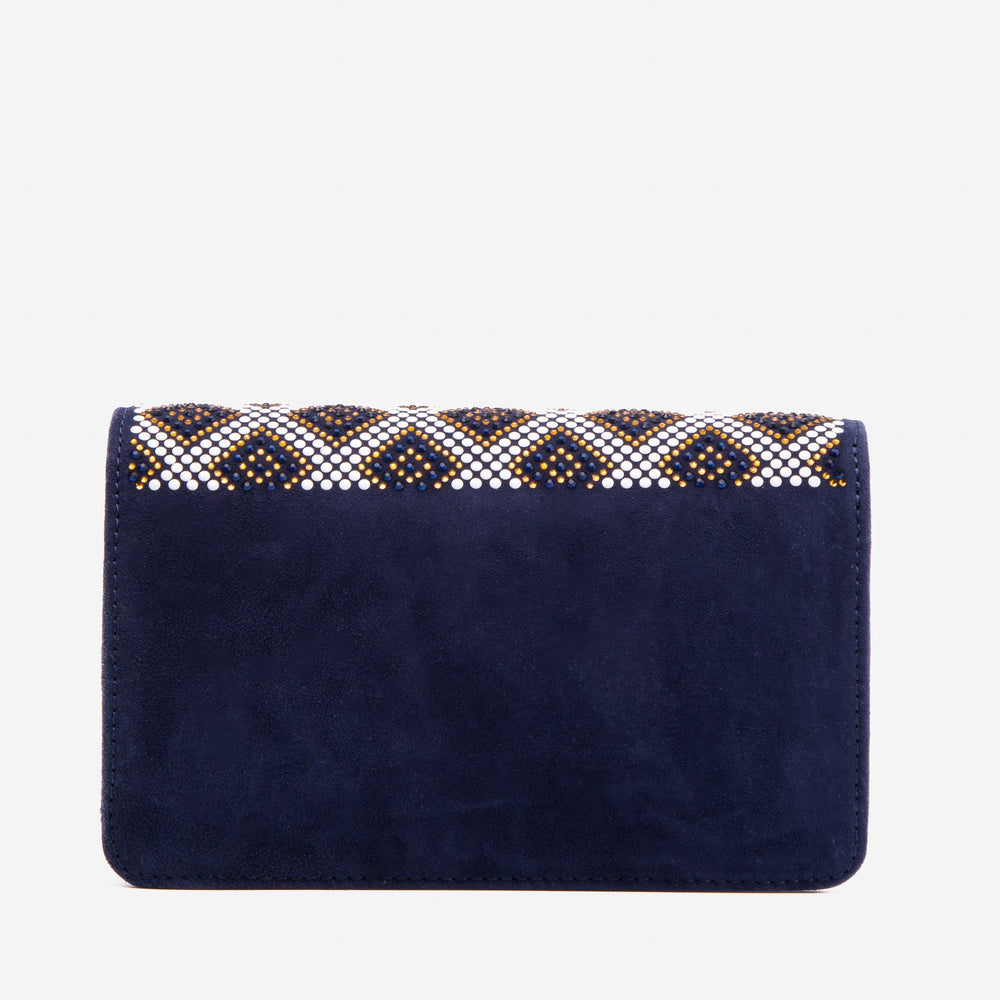 The Nampula Navy Blue Glitter Leather Handbag All New